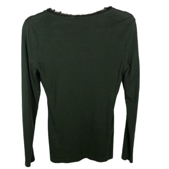 Banana Republic long sleeved Olive green ruffle bodice top Medium - Picture 2 of 6